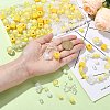 250Pcs 15 Style Yellow Acrylic Beads Set OACR-CJ0001-70-4