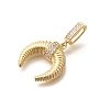 Brass Micro Pave Clear Cubic Zirconia Pendants KK-D255-12G-2