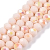 Electroplate Opaque Solid Color Glass Beads Strands EGLA-A044-P6mm-L05-1