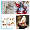 50Pcs 10 Styles Printed Wood European Beads WOOD-UN0001-22B-5