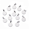 Flat Round with San Benito & Word 304 Stainless Steel Charms STAS-I036-03C-1