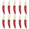 10Pcs Brass Enamel Pendants KK-BBC0018-65-1
