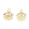 Brass Micro Pave Cubic Zirconia Charms ZIRC-L093-15G-2