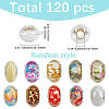 120Pcs 6 Styles Christmas Theme Resin European Rondelle Beads RPDL-SP0001-04-2