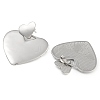 Brass Heart Stud Earrings EJEW-K293-13P-2