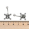 Skull 316 Surgical Stainless Steel Belly Button Rings EJEW-G416-04AS-5