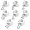 8Pcs 304 Stainless Steel Open Cuff Finger Ring RJEW-UN00036-1