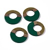 Opaque Resin & Walnut Wood Pendants RESI-M027-03F-3