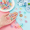 105pcs 7 colors Opaque & Transparent Acrylic Linking Rings OACR-PH0001-99-3