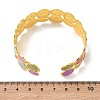 Multicolor Brass Enamel Cuff Bangles for Women BJEW-G787-02G-01-5