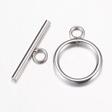 304 Stainless Steel Toggle Clasps X-STAS-G071-36P