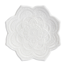 Mandala Flower Shape Porcelain Jewelry Plate DJEW-WH0043-41A