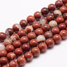 Natural Red Jasper Bead Strands X-G-K153-B19-8mm