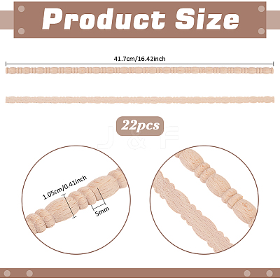 Gourd Wood Carving Waistline Edge Strips for Living Room Background Wall Decorative DIY-WH0622-560A-1