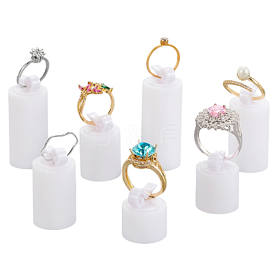 7Pcs 7 Sizes Acrylic Jewelry Finger Ring Displays Stands RDIS-WH0011-34B-1