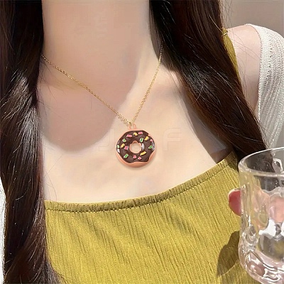 7Pcs 7 Colors Spray Painted Alloy and Enamel Big Pendants ENAM-YW0008-21-1