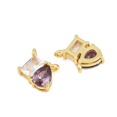 Brass Pave Cubic Zirconia Charms CU-CBA6A75-03G-08-1