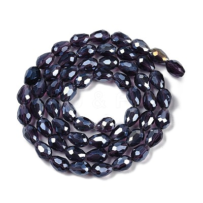 Transparent Electroplate Glass Beads Strands EGLA-N013-T4mm-B06-1