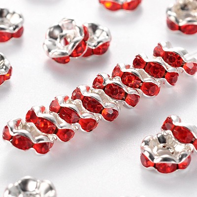 Brass Grade A Rhinestone Spacer Beads RSB028NF-08-1