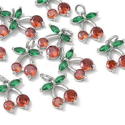 SHEGRACE Brass Colorful Cubic Zirconia Charms XGRQ4G973-670P-1