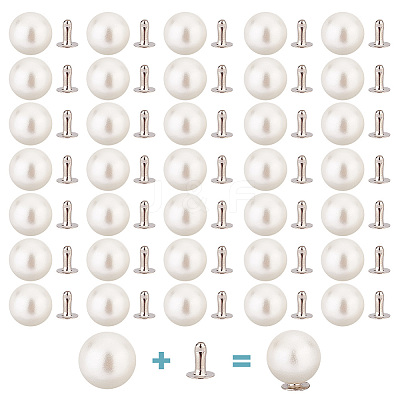 200 Sets ABS Plastic Imitation Pearl Rivet Studs KY-GO0001-06C-1