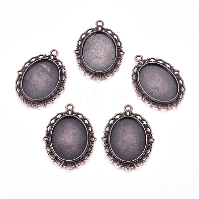 Zinc Alloy Pendant Settings for Cabochon & Rhinestone PALLOY-A15257-R-LF-1