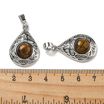 Natural Tiger Eye Pendants G-Q158-05P-15-1