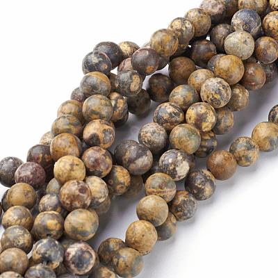 Natural Gemstone Leopard Skin Jasper Round Beads Strands G-A130-2mm-24-1