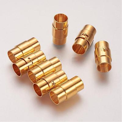 Brass Locking Tube Magnetic Clasps KK-Q089-G-1