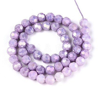 Anti-Tarnish Electroplate Glass Beads Strands EGLA-T021-10mm-15-08-1