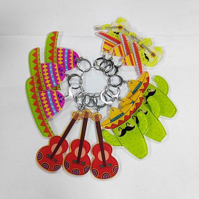 Cinco de Mayo Opaque Printed Acrylic Pendant Locking Stitch Markers HJEW-AB00177-1