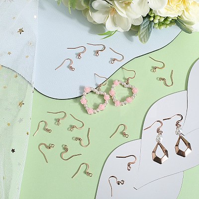 100Pcs 316 Surgical Stainless Steel Earring Hooks STAS-SC0006-43-1