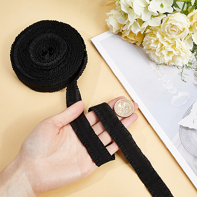 Polyester Ruffled Elastic Cord EW-WH0015-02A-1