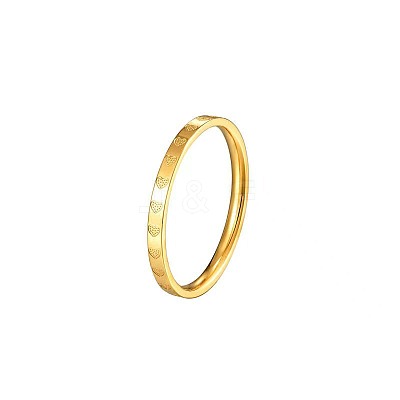 Heart Pattern 201 Stainless Steel Finger Rings FS-WG2B97B-04-1