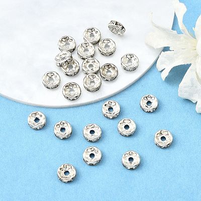 Brass Grade B Rhinestone Spacer Beads RSB038-B01-1