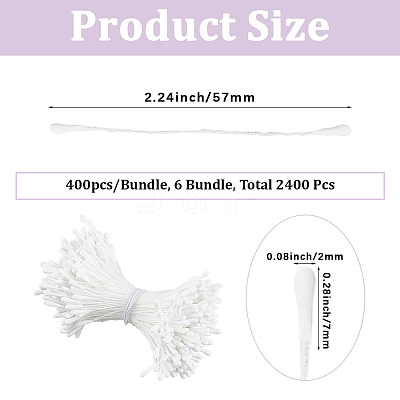 6Bundles Gypsum with Cotton Cord Artificial Flower Core DIY-GF0014-10B-1