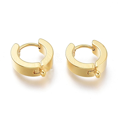 201 Stainless Steel Huggie Hoop Earrings Findings X-STAS-A167-01B-G-1