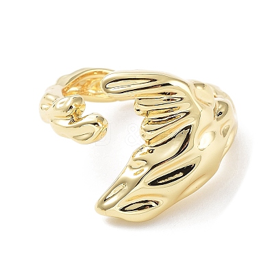 Brass Open Cuff Rings for Women RJEW-D016-03G-1