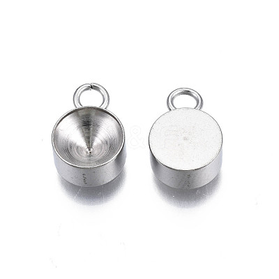 Non-Tarnish 201 Stainless Steel Pendant Rhinestone Settings STAS-S057-44E-P-1