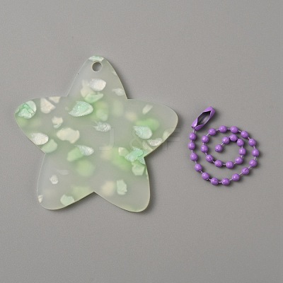 Translucent Acrylic Disc Pendant Keychain KEYC-WH0027-85B-01-1