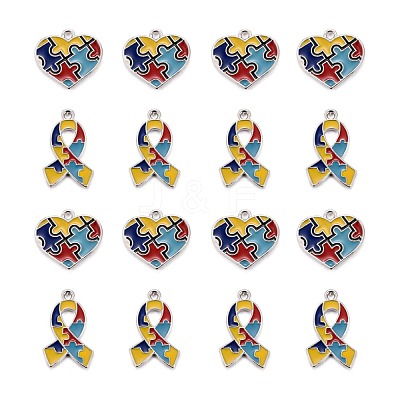 8Pcs 2 Style Enamel Alloy Pendants ENAM-LS0001-09P-1
