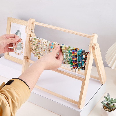 3-Tier Wooden Bracelet Organizer Display Riser Stands ODIS-WH0043-263A-1