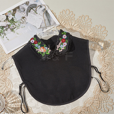 Detachable Polyester Embroidered Flower Collar AJEW-WH20006-242B-1