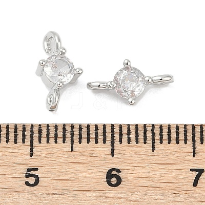 Brass Clear Cubic Zirconia Connector Charms LS-KK-Z094-10P-1