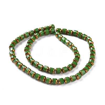 Electroplated Glass Imitation Jade Beads Strands GLAA-P003-C04-1