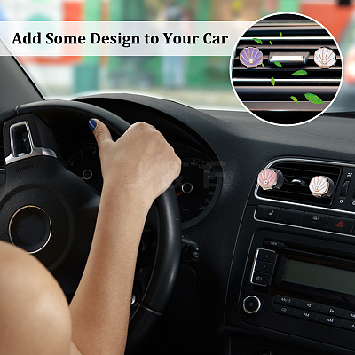 8Pcs 4 Colors Resin Car Air Vent Clips HJEW-OC00237-1