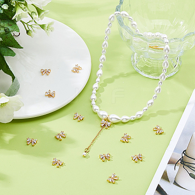 16Pcs Brass Cubic Zirconia Charms KK-DC0004-71-1
