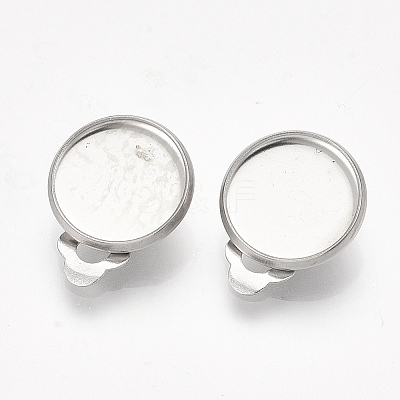 Non-Tarnish 304 Stainless Steel Clip-on Earring Findings LS-STAS-S079-81D-1