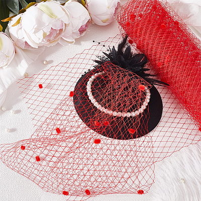 Elastic Polyester Deco Mesh Ribbons DIY-GF0009-01C-1