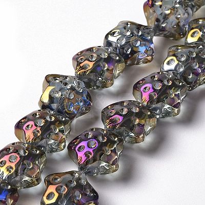 Transparent Electroplate Glass Beads Strands LS-GLAA-C025-01G-1